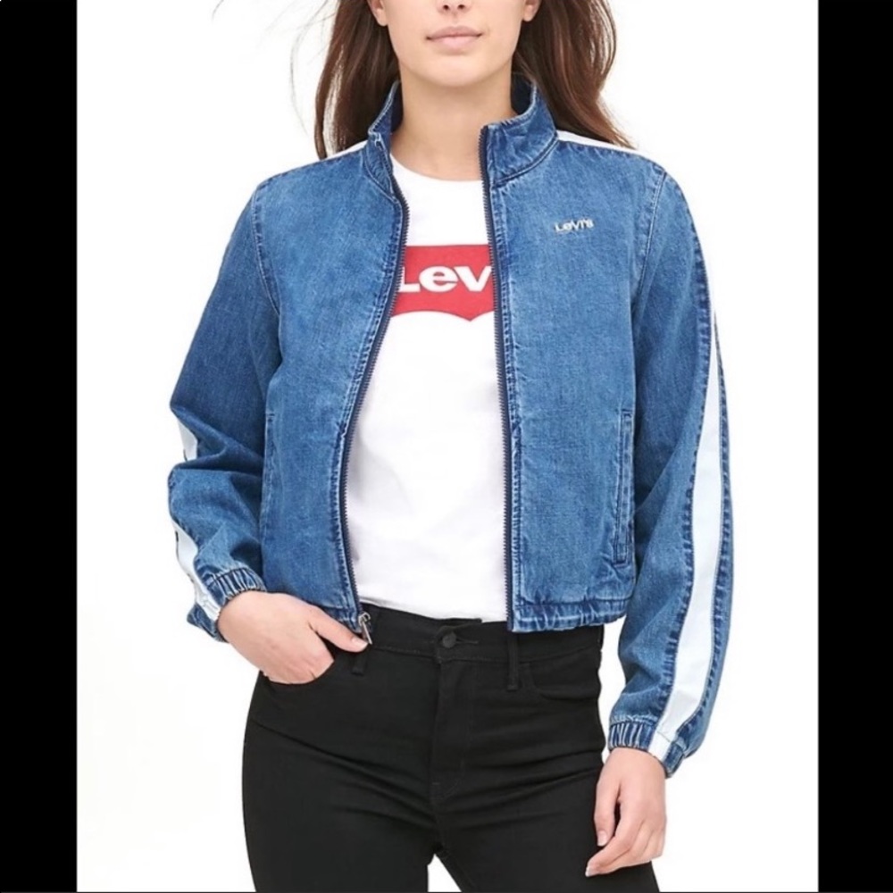 BNWT Levi’s Jean jacket Moto stripe size M